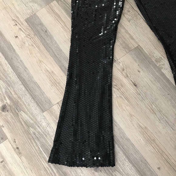 Vintage Y2K Bebe Black Sequin Pants | Size M | Full Sequin Fitted - Picture 3 of 8